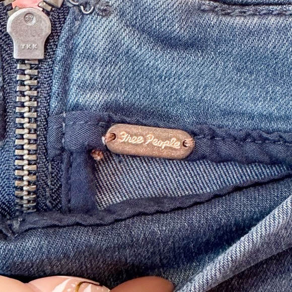 Free People Modern Femme Washed Grey Denim Mini Skirt - Picture 4 of 9